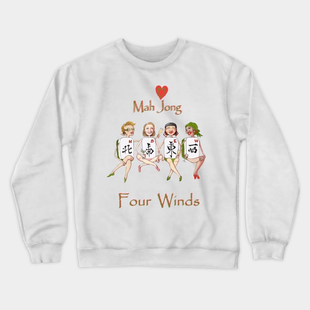 Mah Jong Four Winds Crewneck Sweatshirt by Annie18c